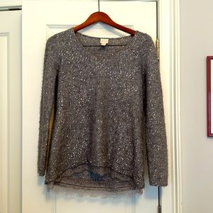 Silver sequined sweater
